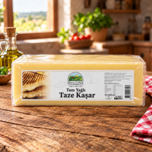 Mora Çiftlik Tam Yağlı Taze Kaşar 2000 g blok vakumlu paket