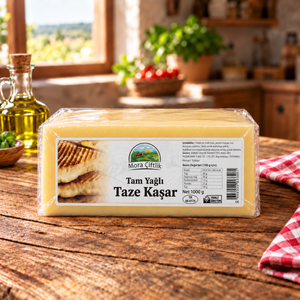 Mora Çiftlik Tam Yağlı Taze Kaşar 1000 g vakumlu paket